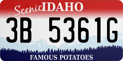 ID license plate 3B5361G