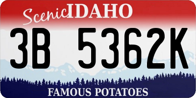 ID license plate 3B5362K