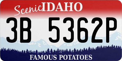 ID license plate 3B5362P