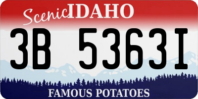 ID license plate 3B5363I