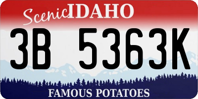 ID license plate 3B5363K