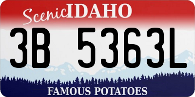 ID license plate 3B5363L
