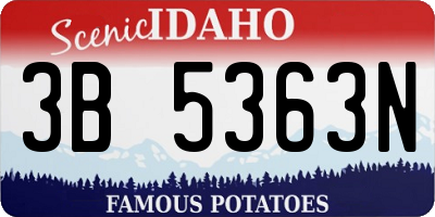 ID license plate 3B5363N