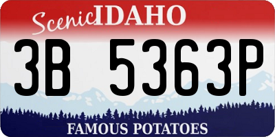 ID license plate 3B5363P