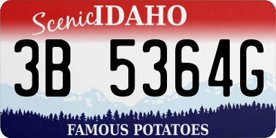 ID license plate 3B5364G