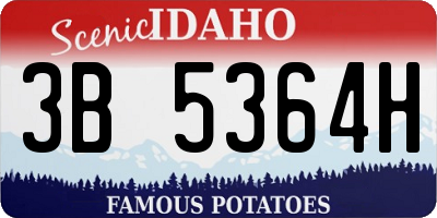 ID license plate 3B5364H
