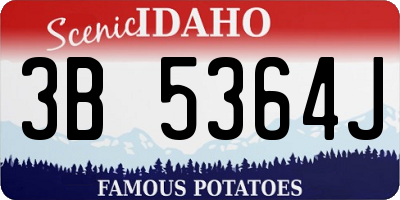 ID license plate 3B5364J