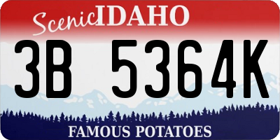 ID license plate 3B5364K
