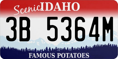 ID license plate 3B5364M