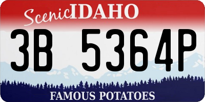 ID license plate 3B5364P
