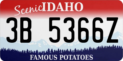 ID license plate 3B5366Z