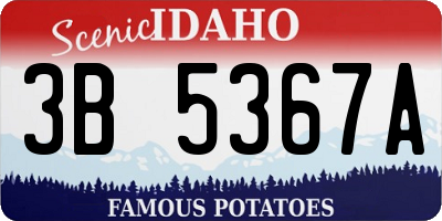 ID license plate 3B5367A