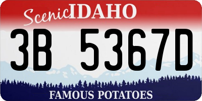 ID license plate 3B5367D