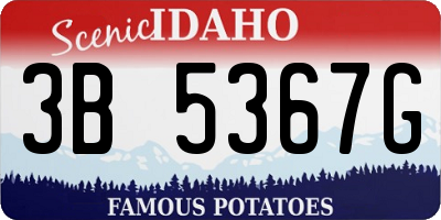 ID license plate 3B5367G