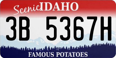 ID license plate 3B5367H