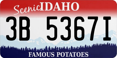 ID license plate 3B5367I