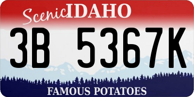 ID license plate 3B5367K