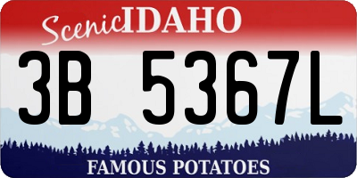 ID license plate 3B5367L