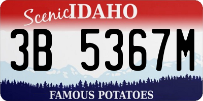ID license plate 3B5367M