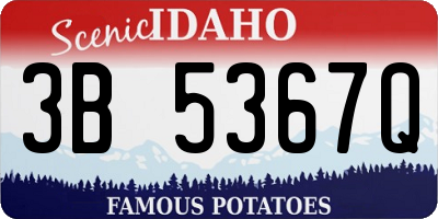 ID license plate 3B5367Q