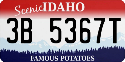 ID license plate 3B5367T