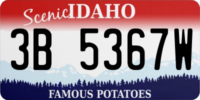 ID license plate 3B5367W