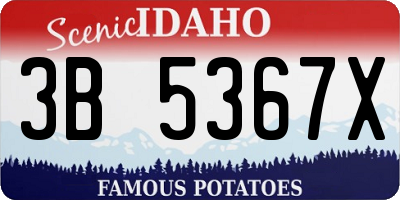 ID license plate 3B5367X