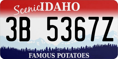 ID license plate 3B5367Z
