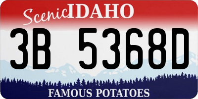 ID license plate 3B5368D