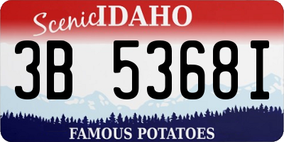 ID license plate 3B5368I