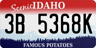 ID license plate 3B5368K