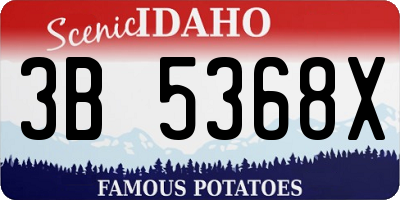ID license plate 3B5368X