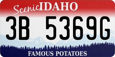 ID license plate 3B5369G