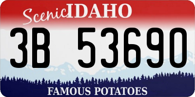 ID license plate 3B5369O