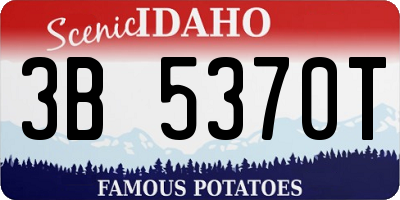 ID license plate 3B5370T