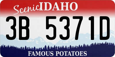 ID license plate 3B5371D