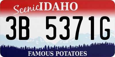 ID license plate 3B5371G