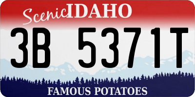 ID license plate 3B5371T