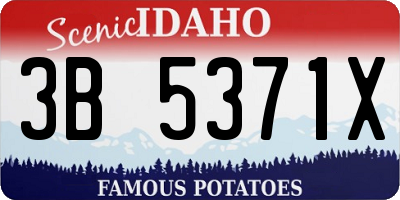 ID license plate 3B5371X
