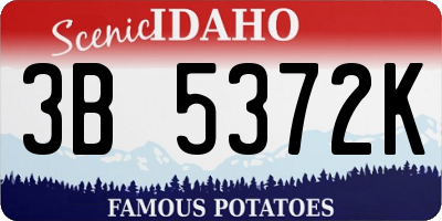 ID license plate 3B5372K
