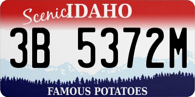 ID license plate 3B5372M