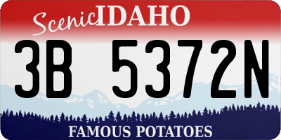ID license plate 3B5372N