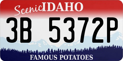ID license plate 3B5372P