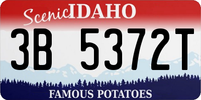 ID license plate 3B5372T