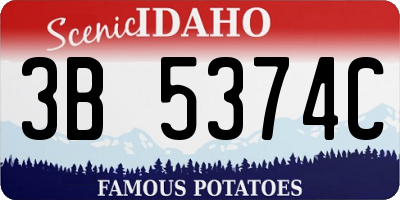 ID license plate 3B5374C