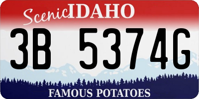 ID license plate 3B5374G