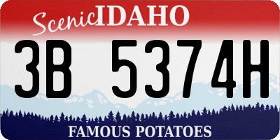 ID license plate 3B5374H