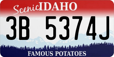 ID license plate 3B5374J