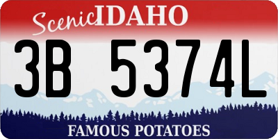 ID license plate 3B5374L