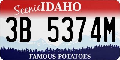 ID license plate 3B5374M